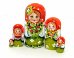 Матрешка Эля с букетом земл. (оранжево-зеленая)5м14