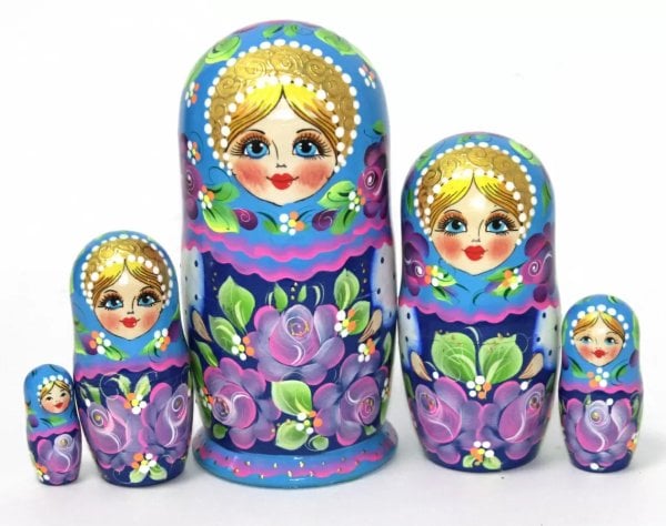 Матрешка Летняя сказка голубая 5м17
