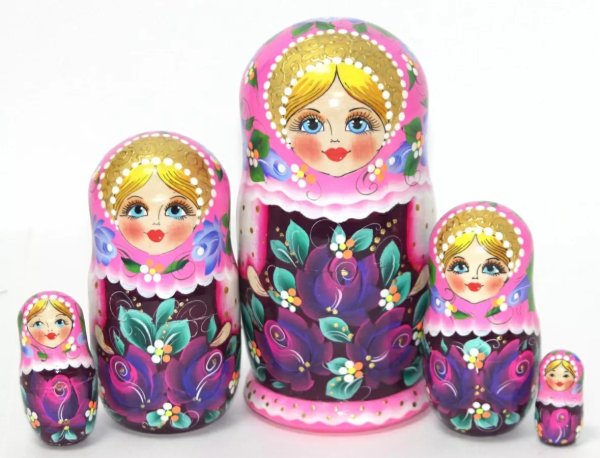 Матрешка Летняя сказка розовая 5м17