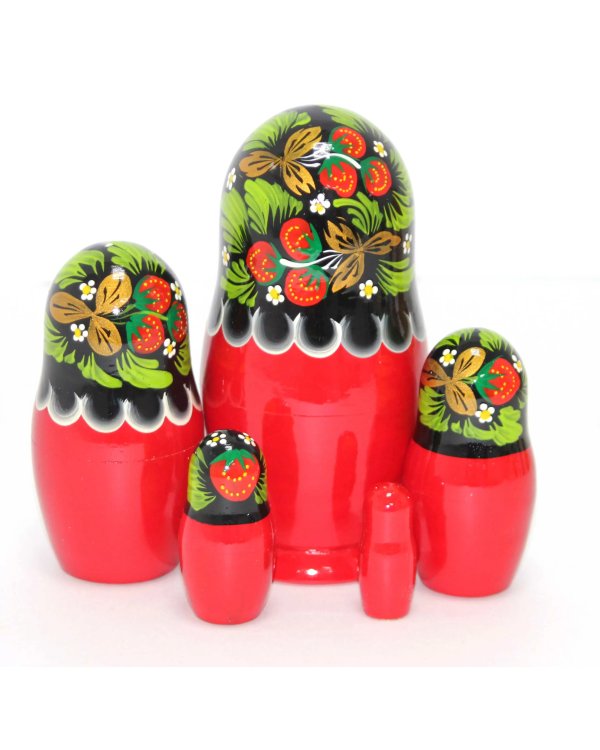 Матрешка Ягоды с зелеными листьями ВП 5м 17см