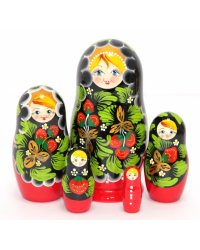 Матрешка Ягоды с зелеными листьями ВП 5м 17см