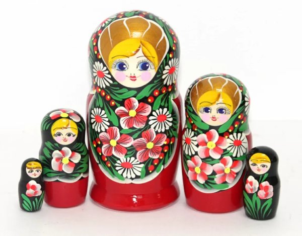 Матрешка Валентина ромашки 18 см 5 мест
