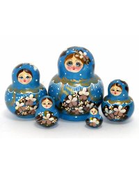 Матрешка Колосок голубая пуз. 5м12