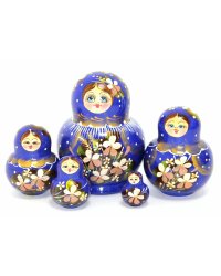 Матрешка Колосок синяя пуз. 5м12