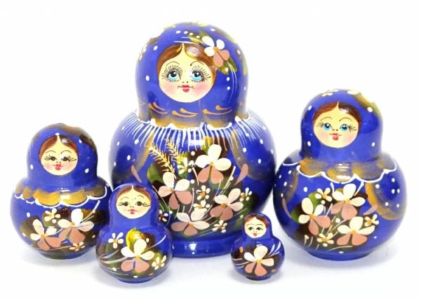 Матрешка Колосок синяя пуз. 5м12