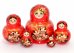 Матрешка Колосок красная пуз. 5м12