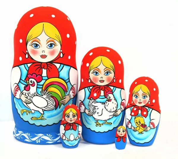 Матрешка Кристина с петухом 5м15