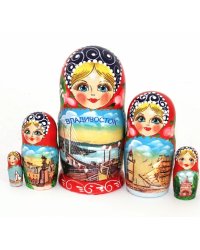Матрешка Владивосток красная 5м 17см