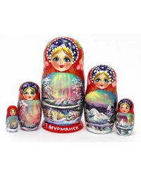 Матрешка Мурманск 5 м 17 см красная