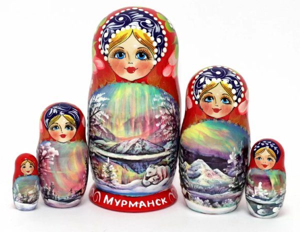 Матрешка Мурманск 5 м 17 см красная