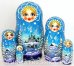 Матрешка Пейзаж панорама голубая 5 м 18 см