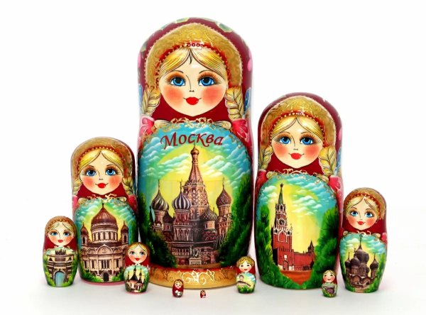 Матрешка Москва бордовая 10м25