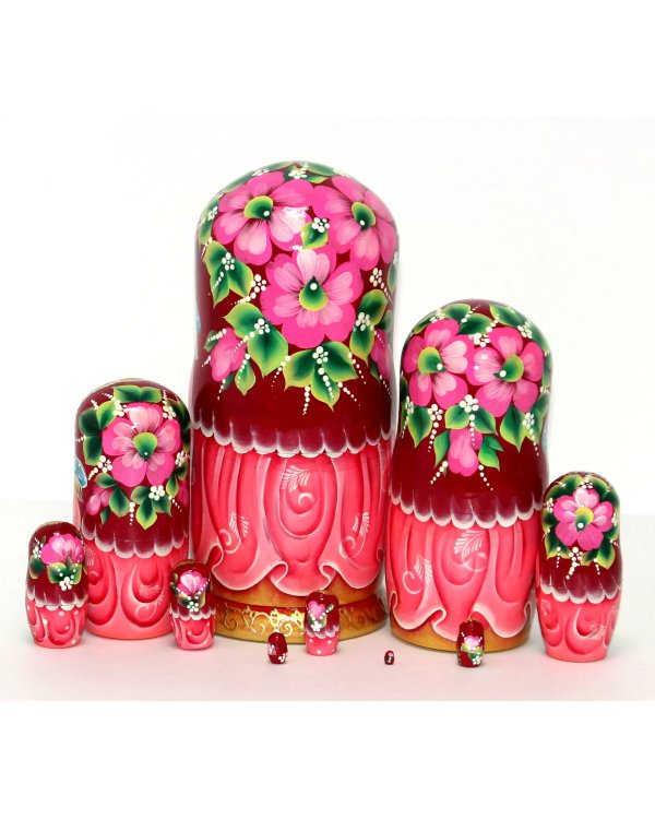 Матрешка Москва бордовая 10м25