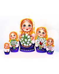 Матрешка Мария с подснежниками 5м17