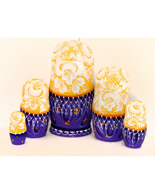 Матрешка Мария с подснежниками 5м17