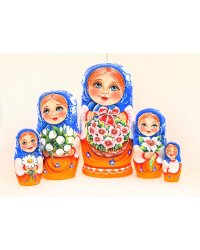 Матрешка Оля с фиалками 5м17