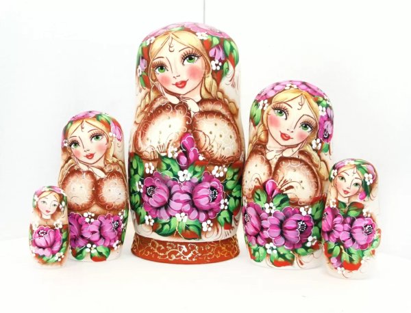 Матрешка Пионы 5м17