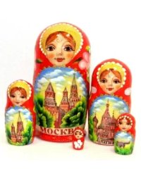 Матрешка Москва Маки 5м12