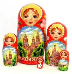 Матрешка Москва Маки 5м12