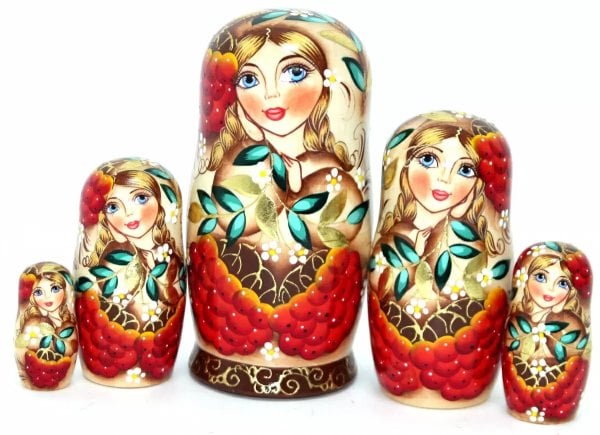 Матрешка Рябиновые гроздья 5м17