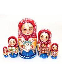 Матрешка Танюша Зайчик с венком 5м17