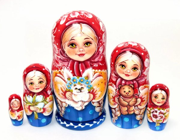 Матрешка Танюша Зайчик с венком 5м17