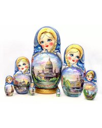 Матрешка Санкт-Петербург Акварель 7м21