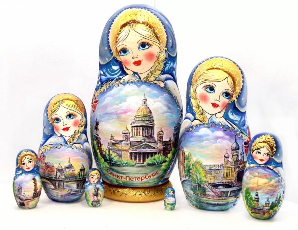 Матрешка Санкт-Петербург Акварель 7м21