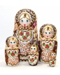 Матрешка Жженка золотая 5м17