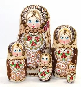 Матрешка Жженка золотая 5м17