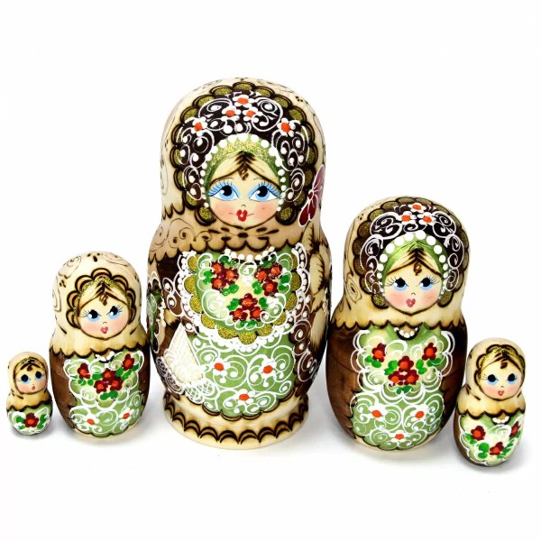 Матрешка Жженка зеленая 5м17