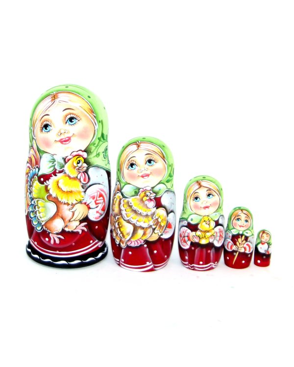 Матрешка Оля с петухом ОБ 5м 14см