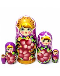 Матрешка Ниночка фиолетовая 5м14