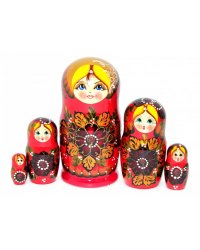 Матрешка Наташа красная 5м17