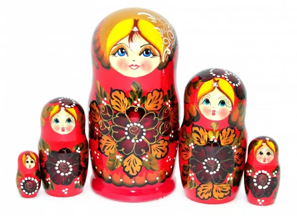 Матрешка Наташа красная 5м17