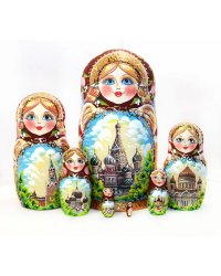 Матрешка Москва бордовая 7м21