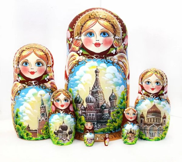 Матрешка Москва бордовая 7м21
