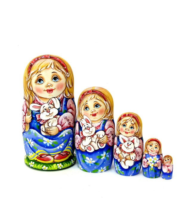Матрешка Оля с зайчиками ОБ 5м 14см