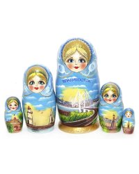 Матрешка Владивосток голубая 5м17