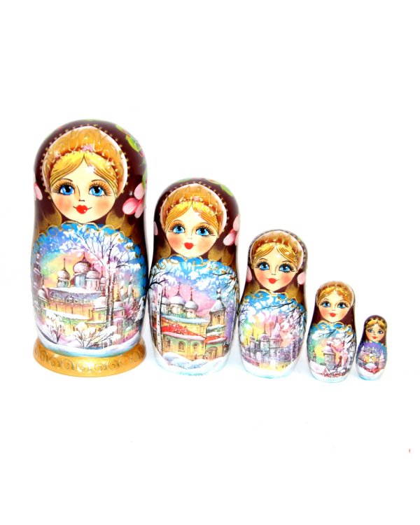 Матрешка Россия зима 5м 17см