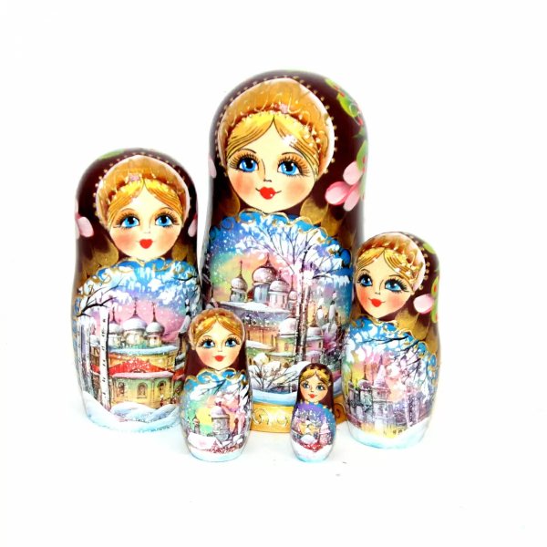Матрешка Россия зима 5м 17см