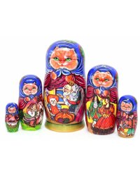Матрешка Кот с сюжетом 5м17