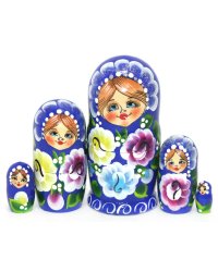 Матрешка Цветы М 5м15