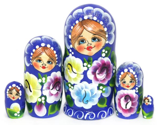 Матрешка Цветы М 5м15