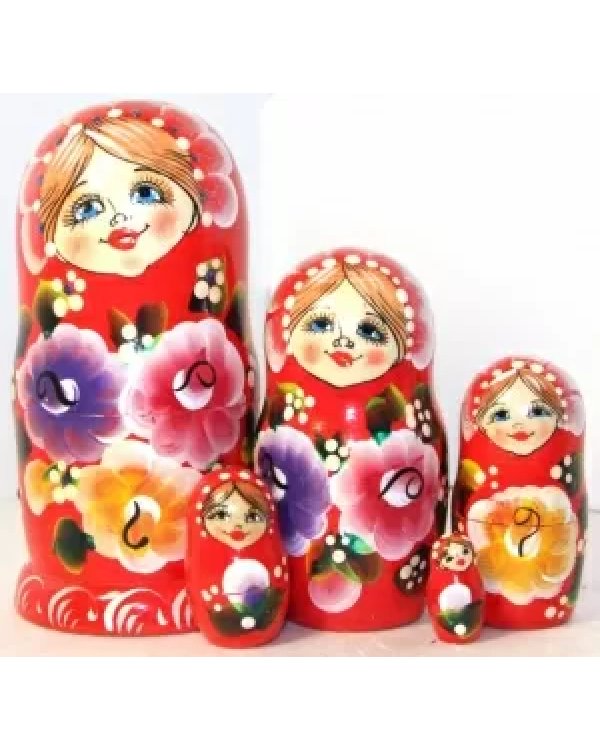 Матрешка Цветы М 5м15