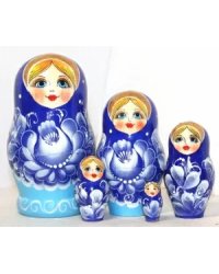 Матрешка Гжель фигур. 5м15