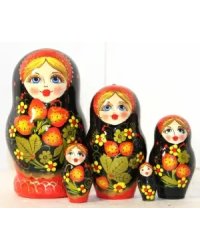 Матрешка Ягодка хохлома фигур. 5м15