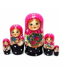 Матрешка Маша розовая 5м14