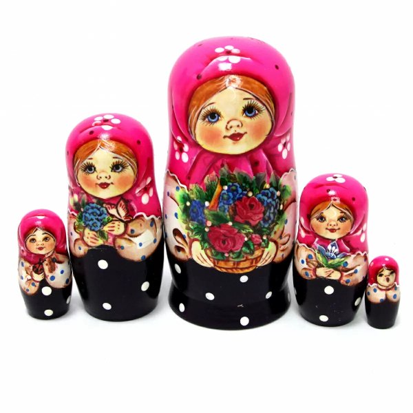 Матрешка Маша розовая 5м14