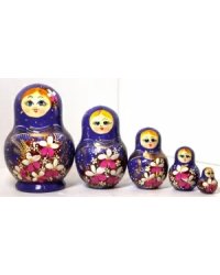 Матрешка Колосок синяя 5м17